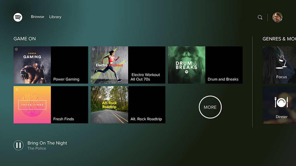 Xbox 360 Spotify App