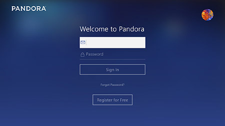 pandora radio login password