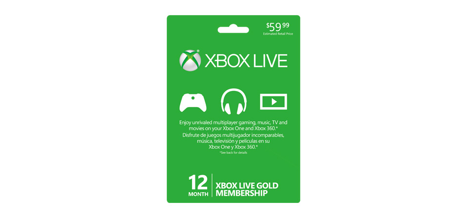 xbox live 12 month gold and game pass